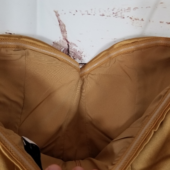 Naked Wardrobe | The Statement Gold Satin Mini Dress NEW - Picture 4 of 6